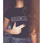 Модерна тениска с надпис KILLIN`IT