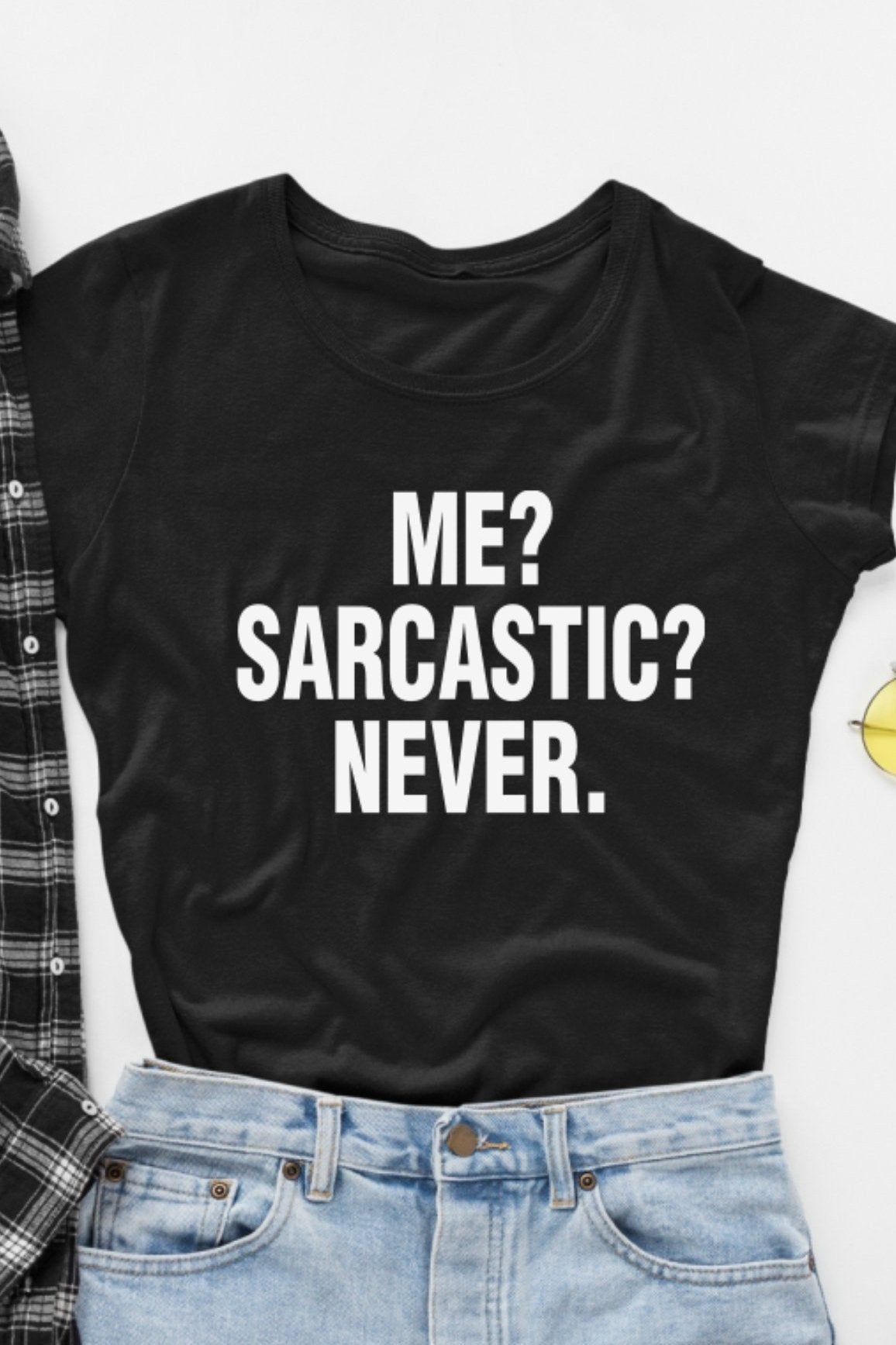 Забавна тениска Me Sarcastic Never