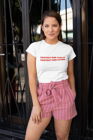 Тениска с послание от Грета Тунберг - Защитавайте нашият свят!