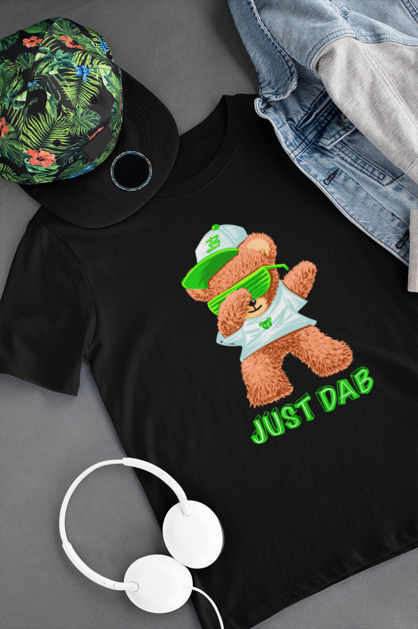 Модерна Детска Тениска Just Dab и Щампа на Мече
