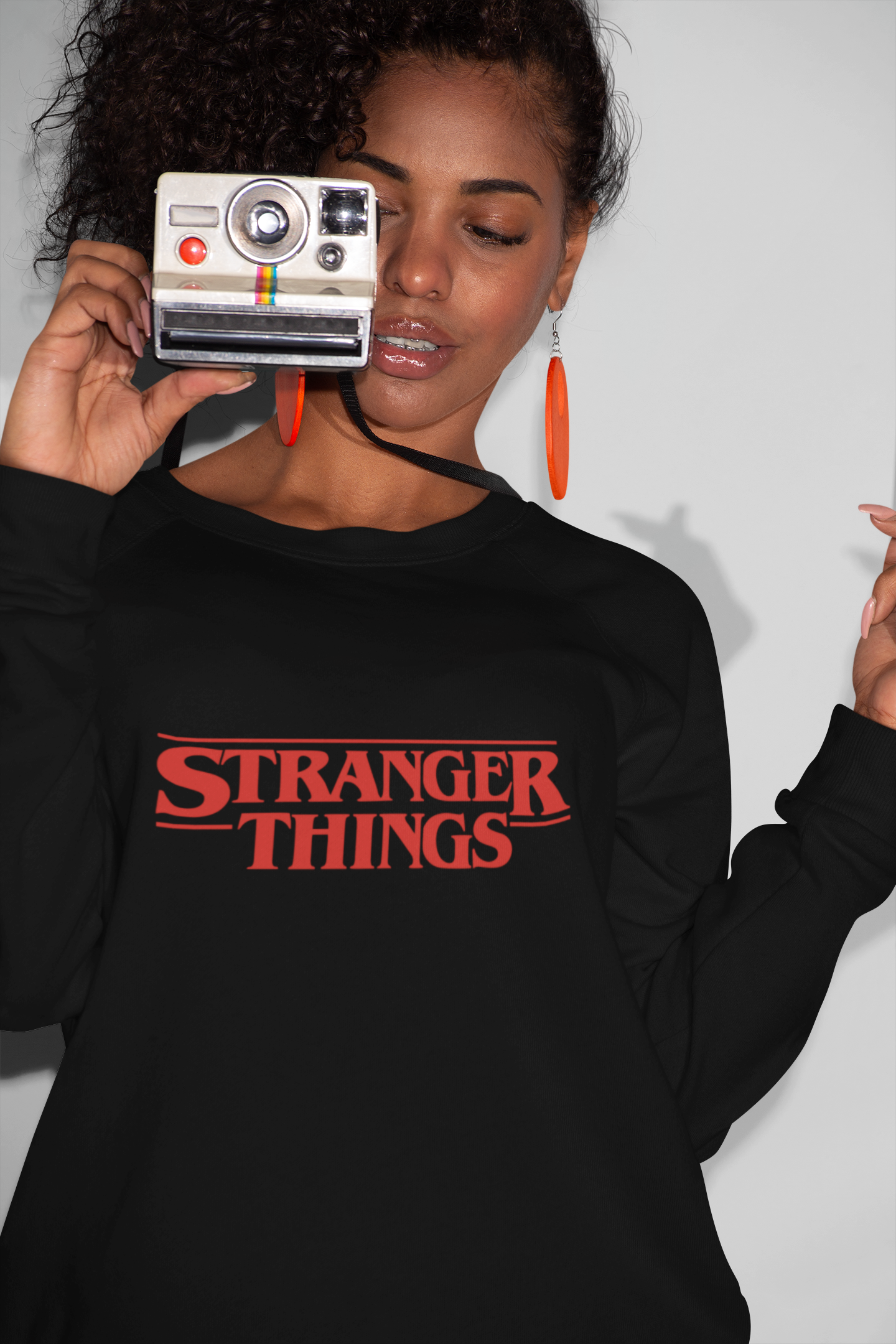 Черна ватирана блуза Stranger things