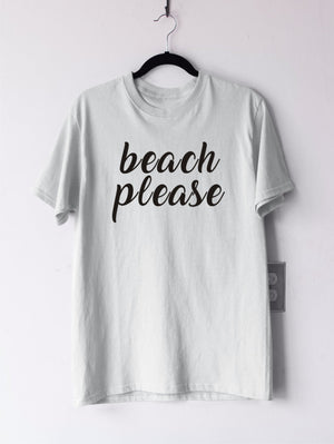 Тениска с надпис Beach Please