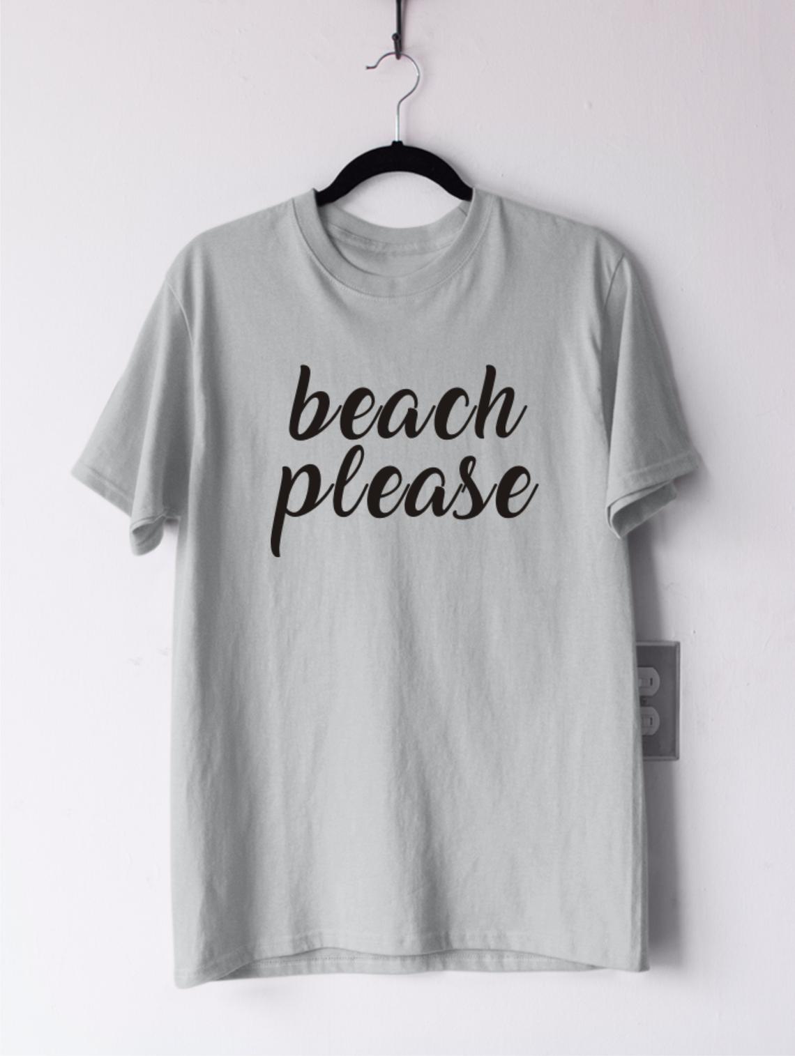 Тениска с надпис Beach Please
