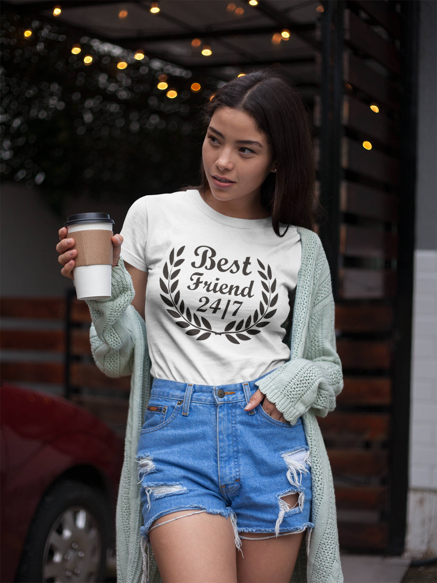 Тениска за Приятели с надпис Best Friends 24/7