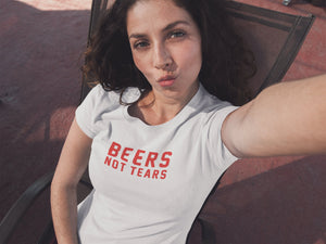 Тениска с надпис- Beers Not Tears