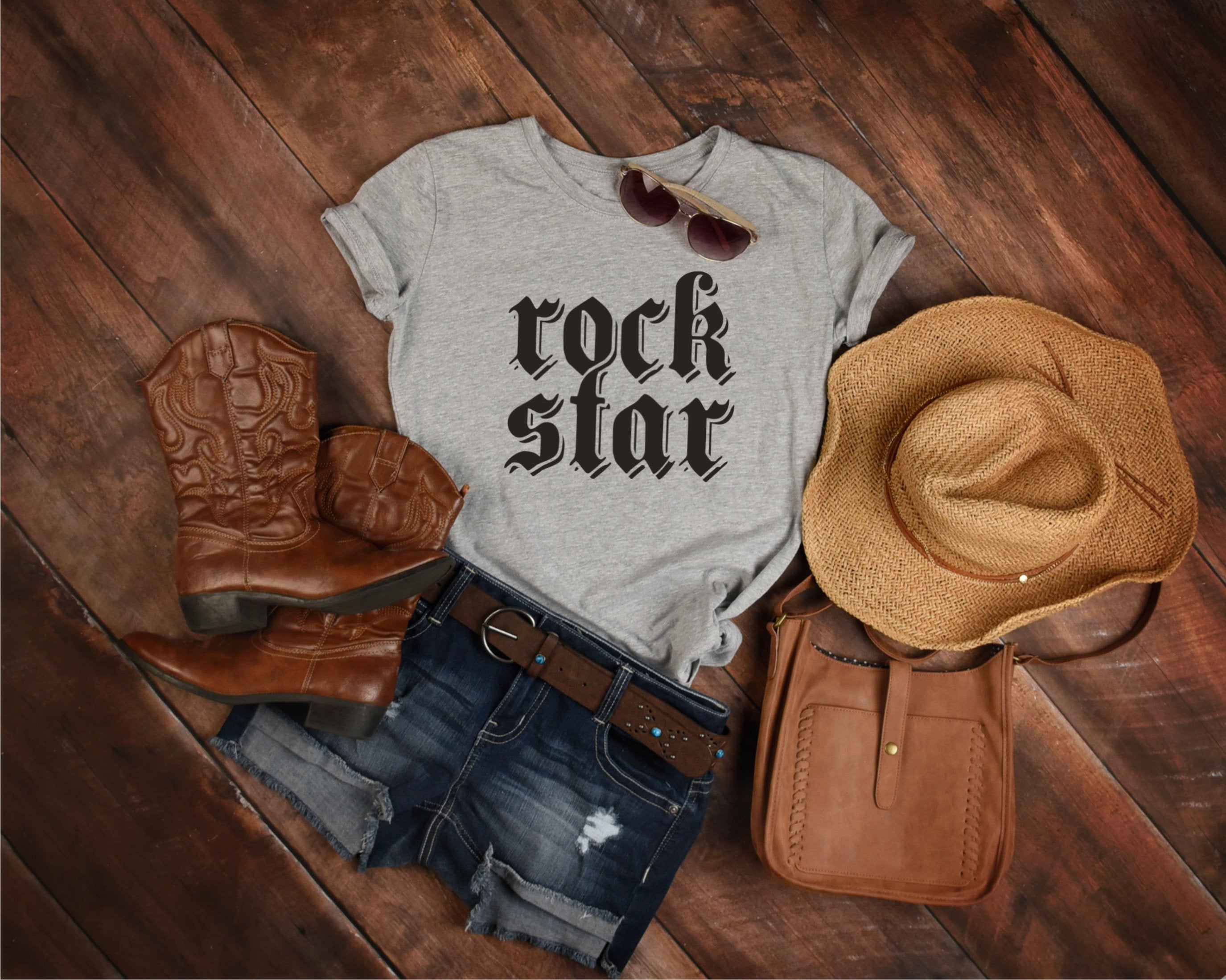 Тениска с надпис Rock Star