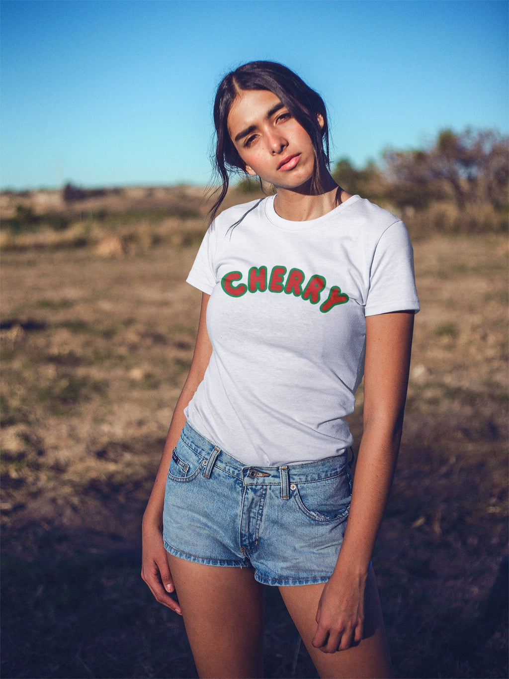 Забавна тениска с щампа Cherry