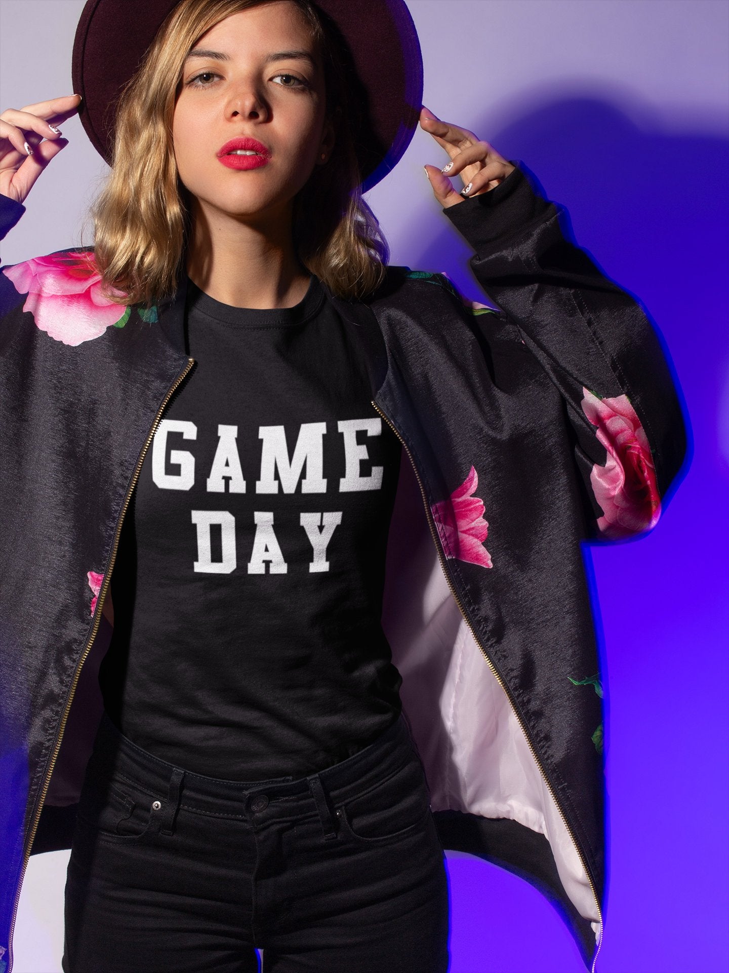 Модерна тениска с надпис - Game Day