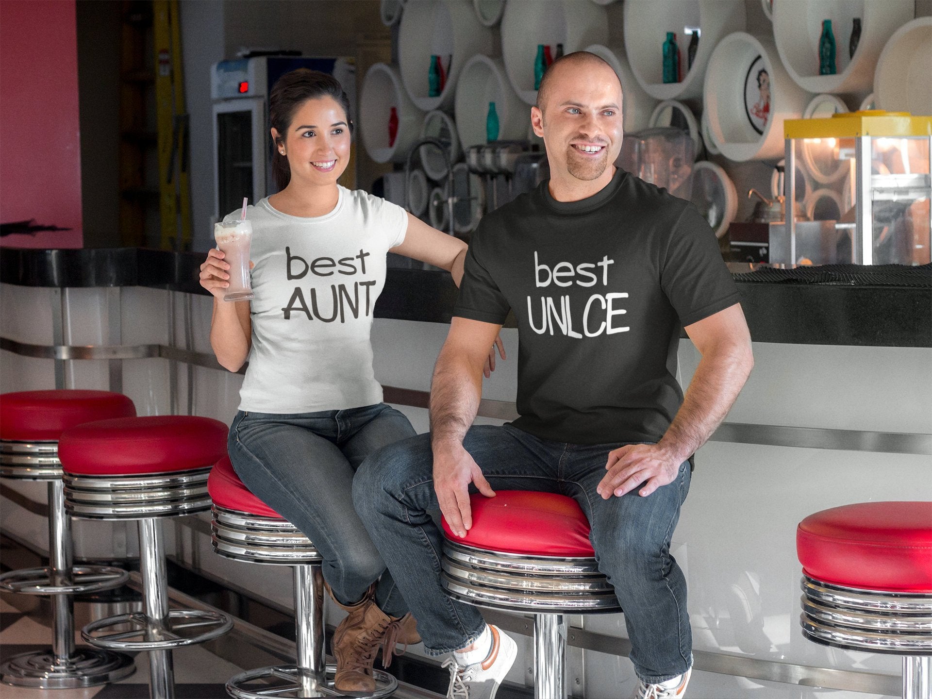 Сет Тениски с щампа Best Uncle Best Aunt