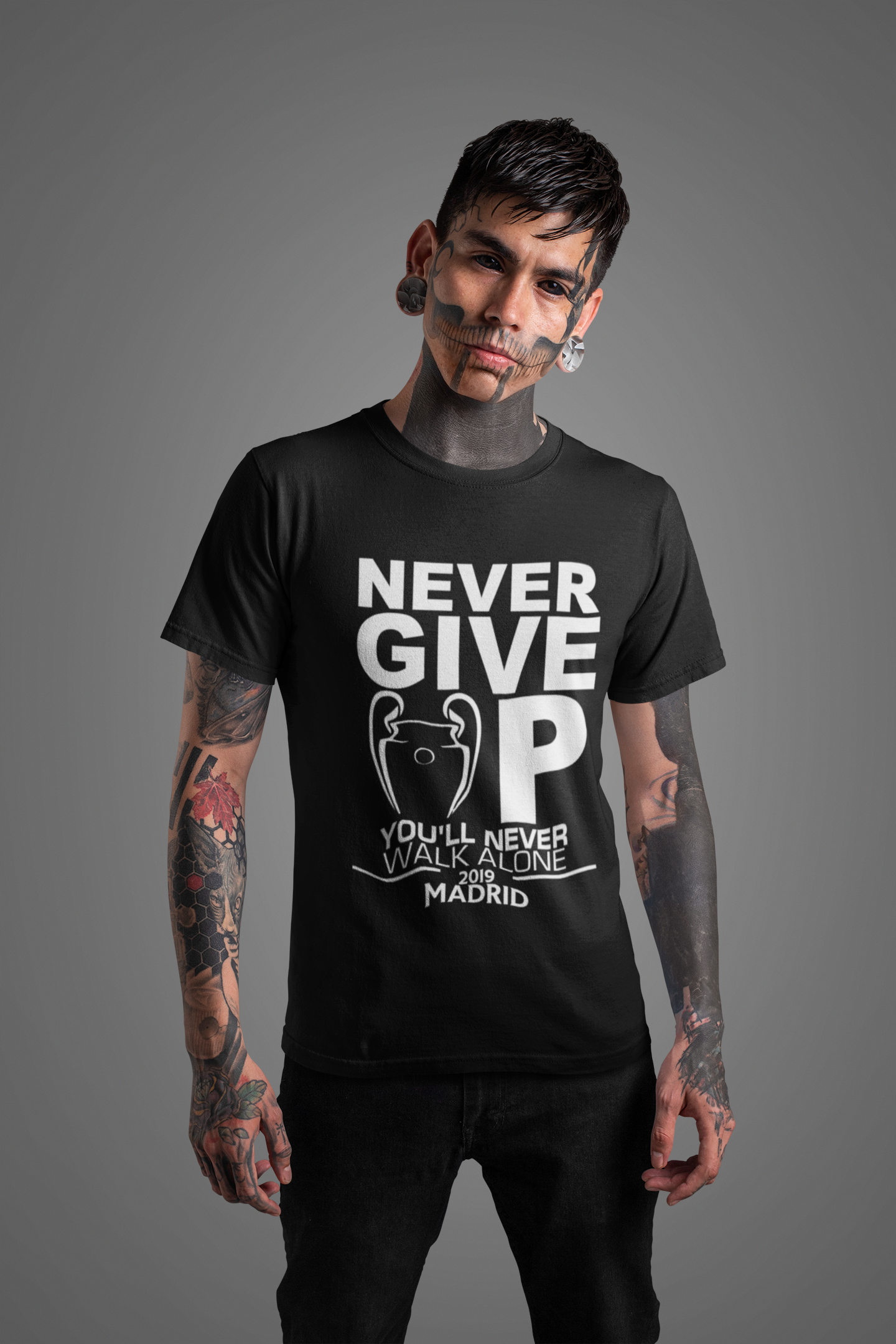 Тениска Салах - Never give up, Шампионска Лига 2019 Финал